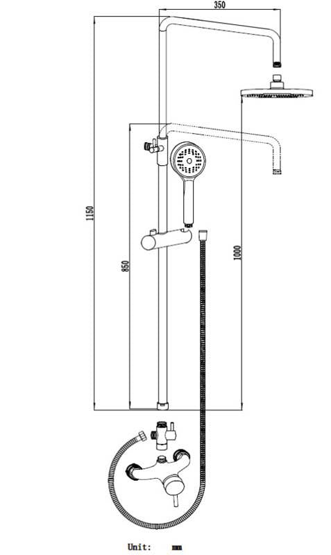 ORAGE SHOWER COLUMN WITH SHOWER MIXER