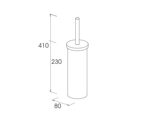 WHITE TOILET BRUSH WITH SHORT HANDLE