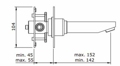 ICONE WALL MOUNTED TEMPORIZED CONCEALED BASIN MIXER