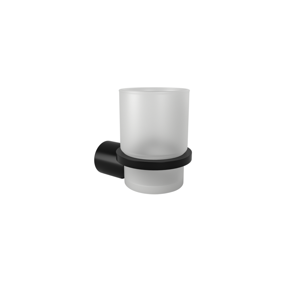LAMDA BLACK MATTE WALL MOUNTED TUMBLER HOLDER