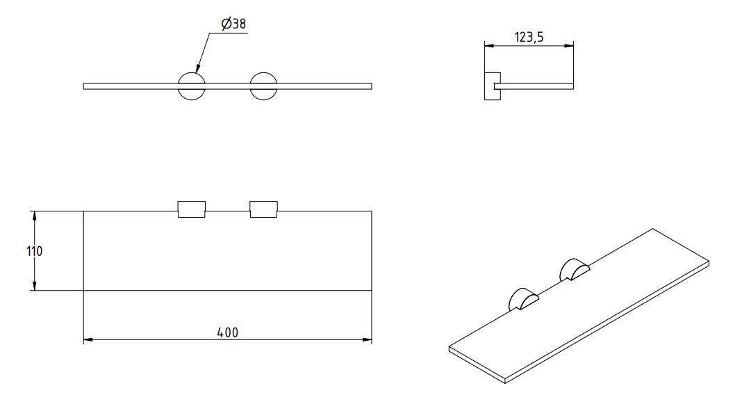 LAMDA FROSTED GLASS SHELF
