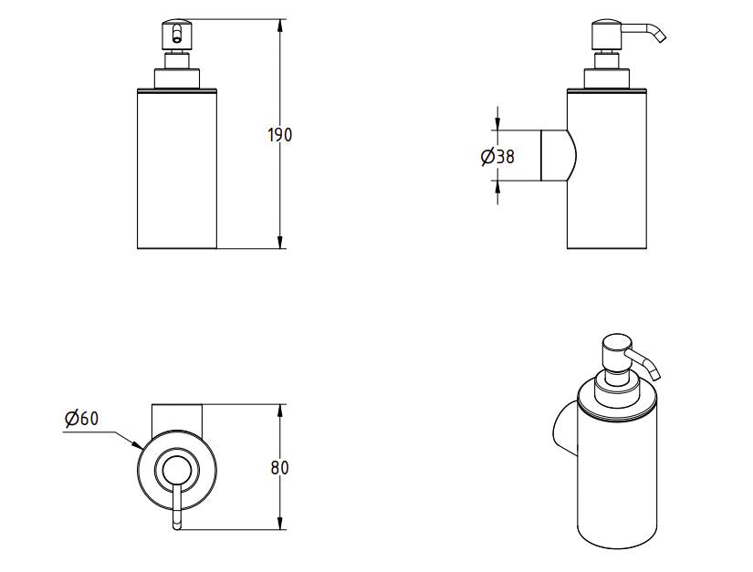 LAMDA WALL MOUNTED SOAP DISPENSER