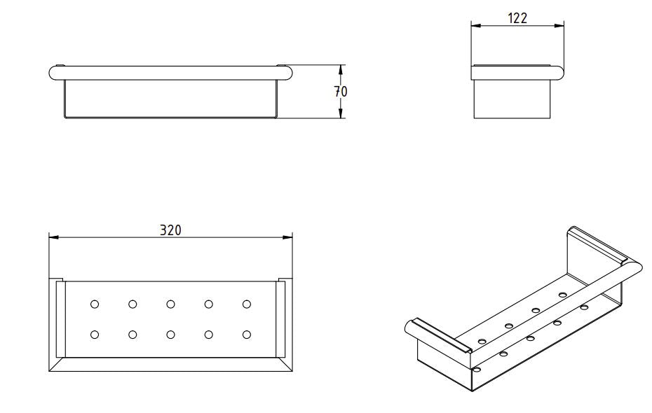 LAMDA BLACK MATTE SHOWER SHELF
