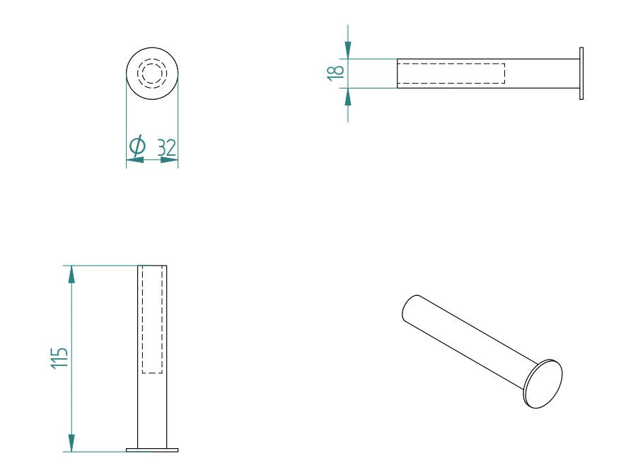 LAMDA BLACK MATTE SPARE TOILET ROLL HOLDER