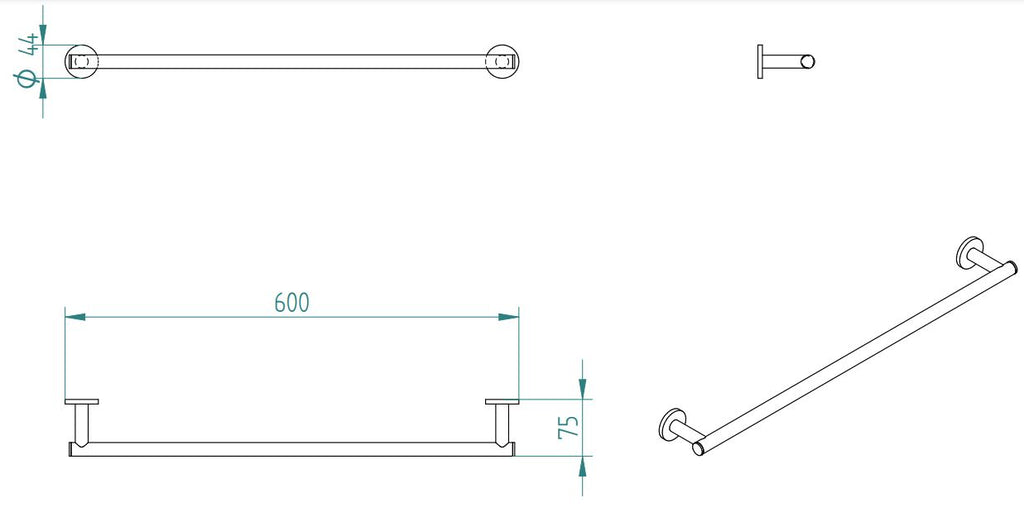 OMICRON SINGLE TOWEL RAIL