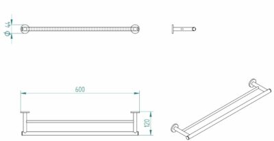 OMICRON DOUBLE TOWEL RAIL