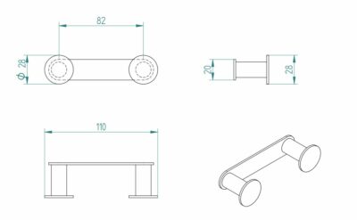 OMICRON DOUBLE ROBE HOOK
