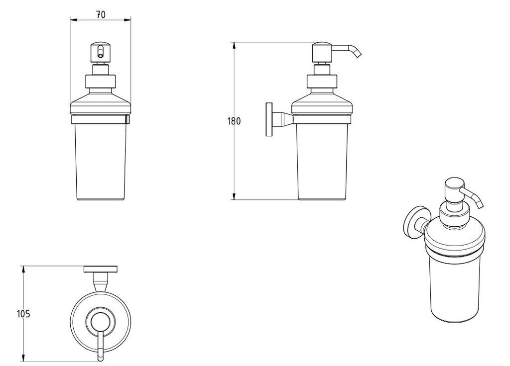 SIGMA BLACK MATTE WALL MOUNTED SOAP DISPENSER