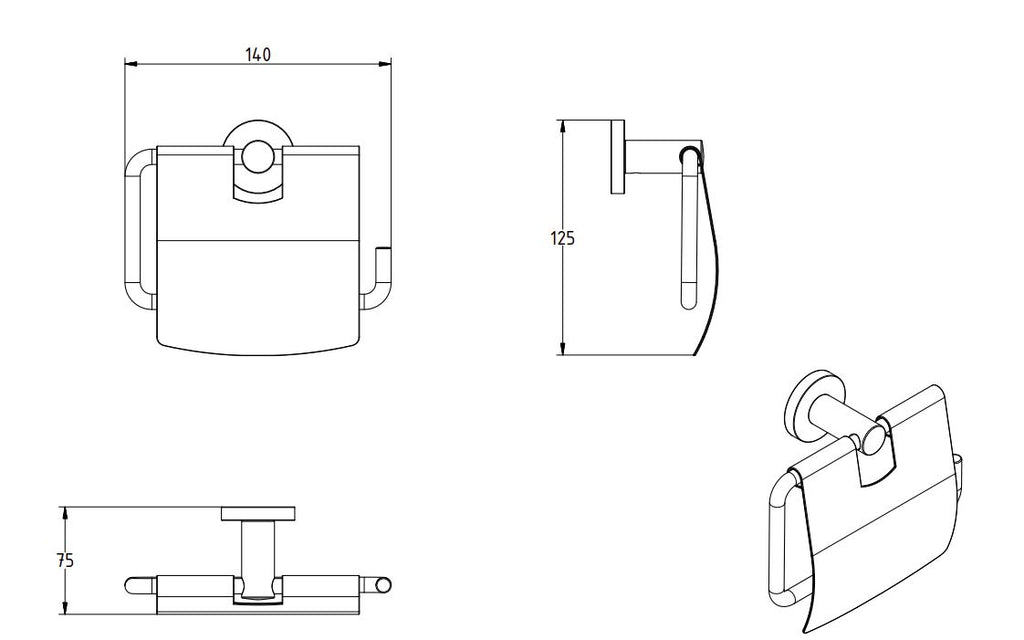 SIGMA TOILET ROLL HOLDER WITH LID