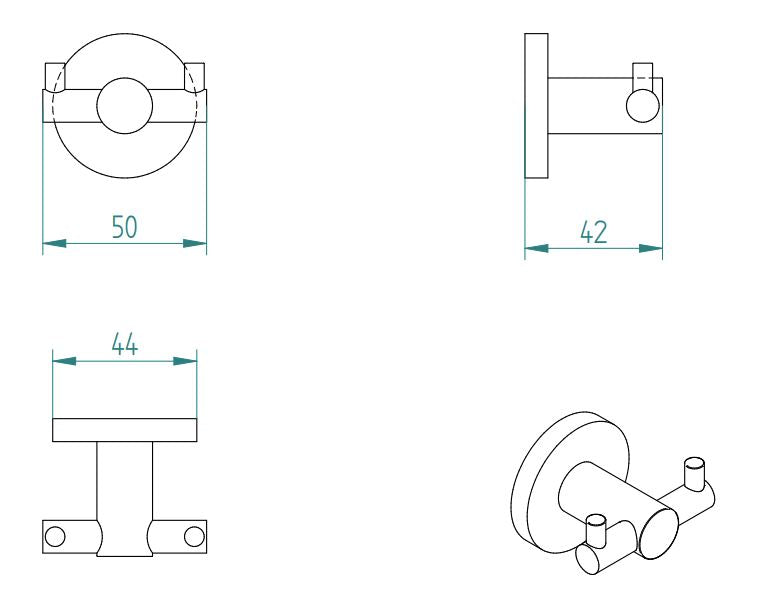 SIGMA DOUBLE ROBE HOOK B’
