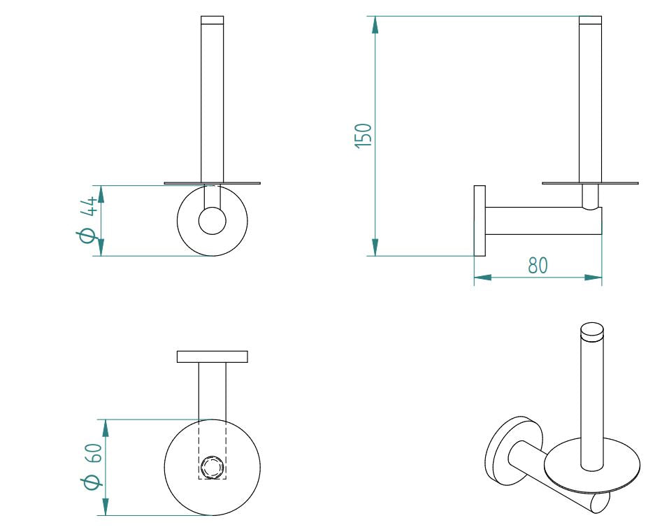 SIGMA BLACK MATTE SPARE TOILET ROLL HOLDER