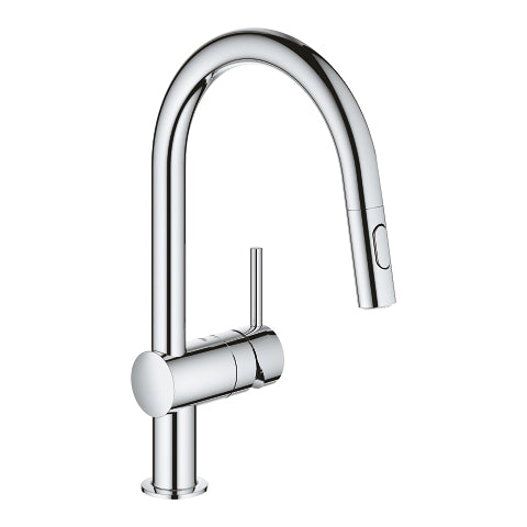 GROHE MINTA C-SPOUT SINGLE-LEVER SINK MIXER WITH PULL-OUT DUAL SPRAY