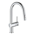 GROHE MINTA C-SPOUT SINGLE-LEVER SINK MIXER WITH PULL-OUT DUAL SPRAY