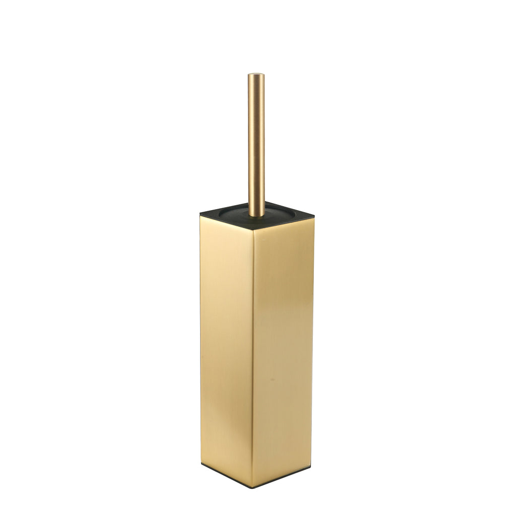 Brushed gold square toilet brush