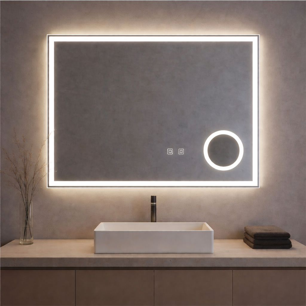 OSLO MIRROR 100X70CM WITH MAGNIFYING MIRROR