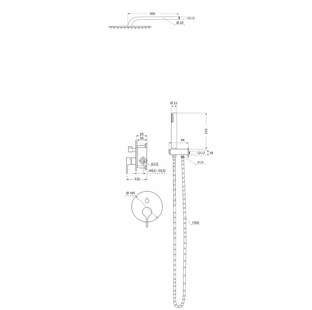 ERA Concealed Shower Mixer Set