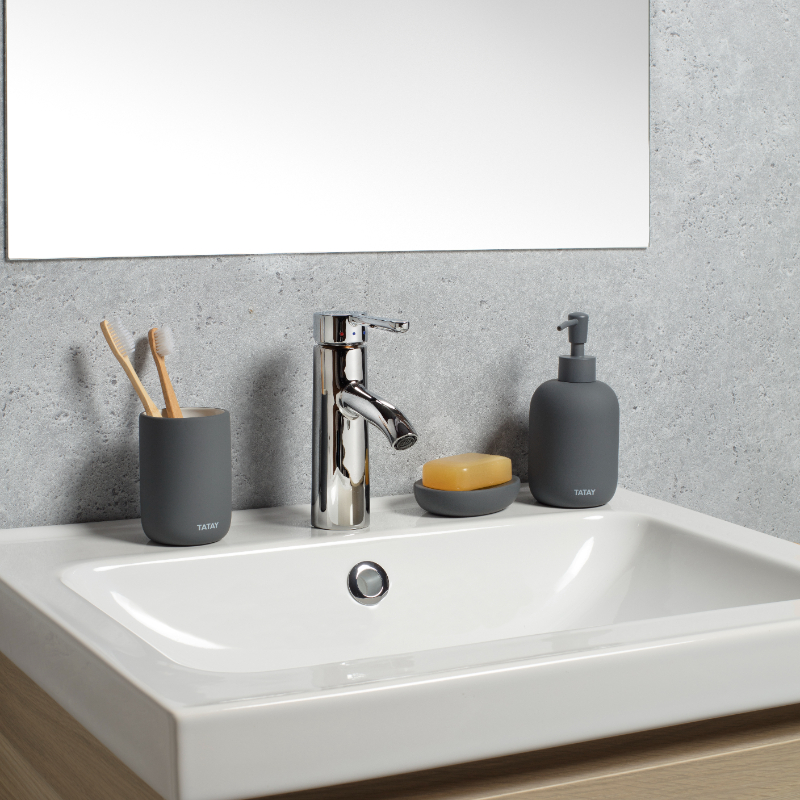 TATAY SOFT TOOTHBRUSH HOLDER ANTHRACITE GREY