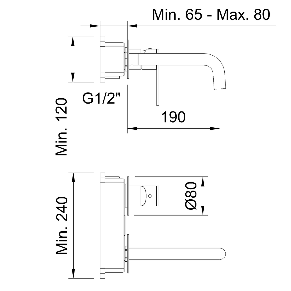 NEXUS BRUSHED GUNMETAL CONCEALED BASIN MIXER