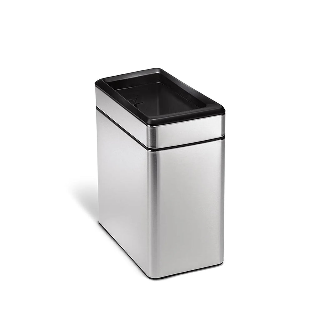 SIMPLEHUMAN PROFILE OPEN BIN 10L POLISHED STAINLESS STEEL
