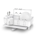 STEEL FRAME DISHRACK WHITE