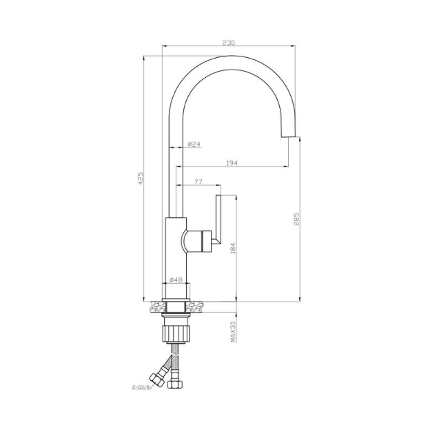LIA BRUSHED NICKEL SINK MIXER