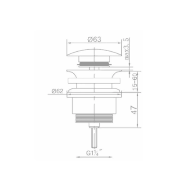 MATTE WHITE UNIVERSAL CLICK-CLACK VALVE
