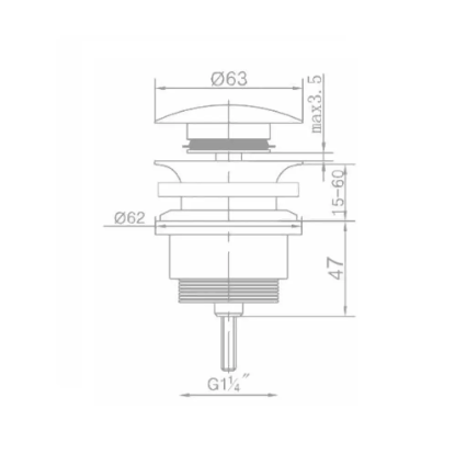 BRUSHED GOLD UNIVERSAL CLICK-CLACK VALVE