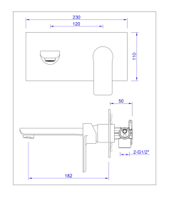 SECRET 1 BASIN CONCEALED BASIN MIXER SET BLACK MATTE