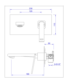 SECRET 1 BASIN CONCEALED BASIN MIXER SET