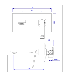 SECRET 1 BASIN CONCEALED BASIN MIXER SET BLACK MATTE