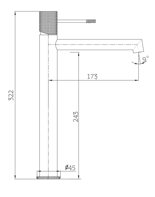 Orabella Terra - Single lever high riser basin mixer