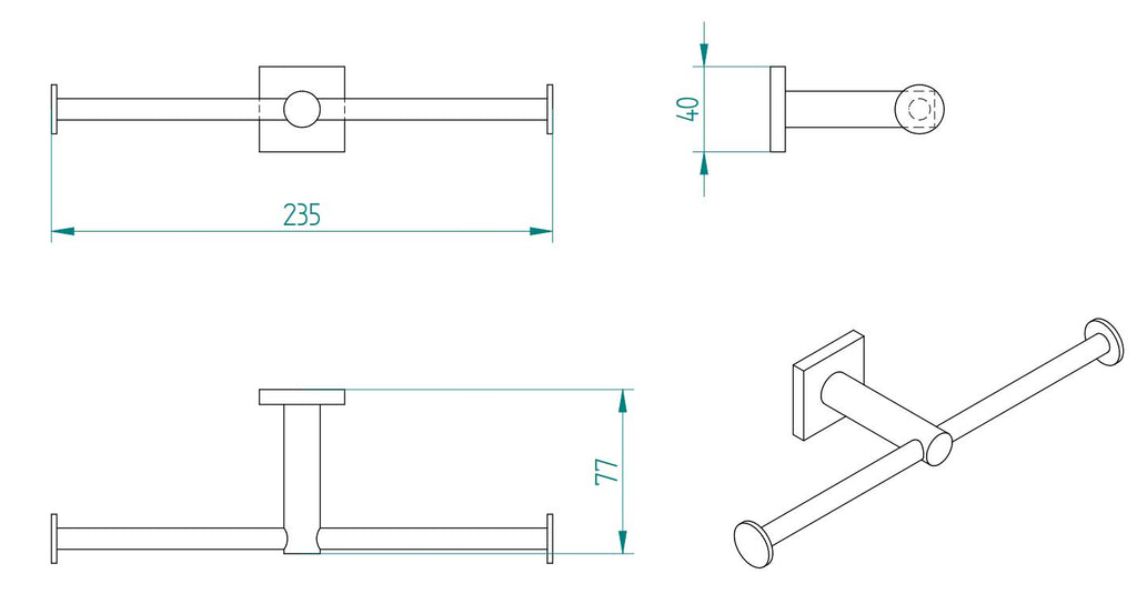 DELTA DOUBLE TOILET ROLL HOLDER