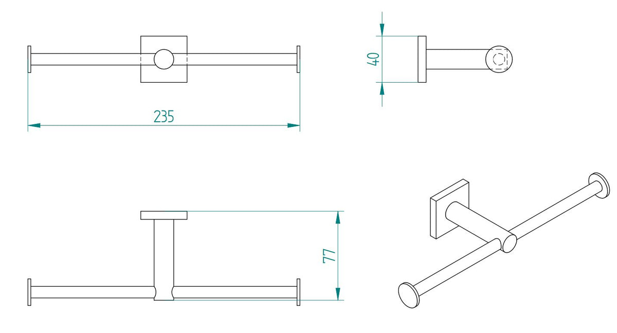 DELTA DOUBLE TOILET ROLL HOLDER