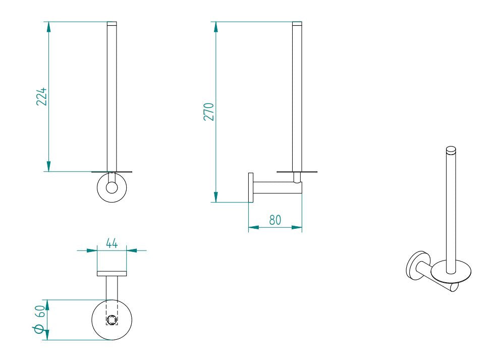 SIGMA BLACK MATTE DOUBLE SPARE TOILET ROLL HOLDER