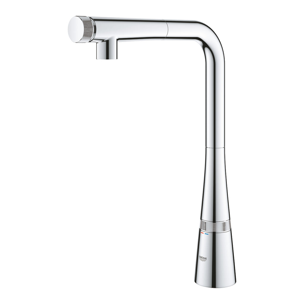 GROHE ZEDRA SMARTCONTROL L-SPOUT SINK MIXER WITH PULL-OUT SPRAY