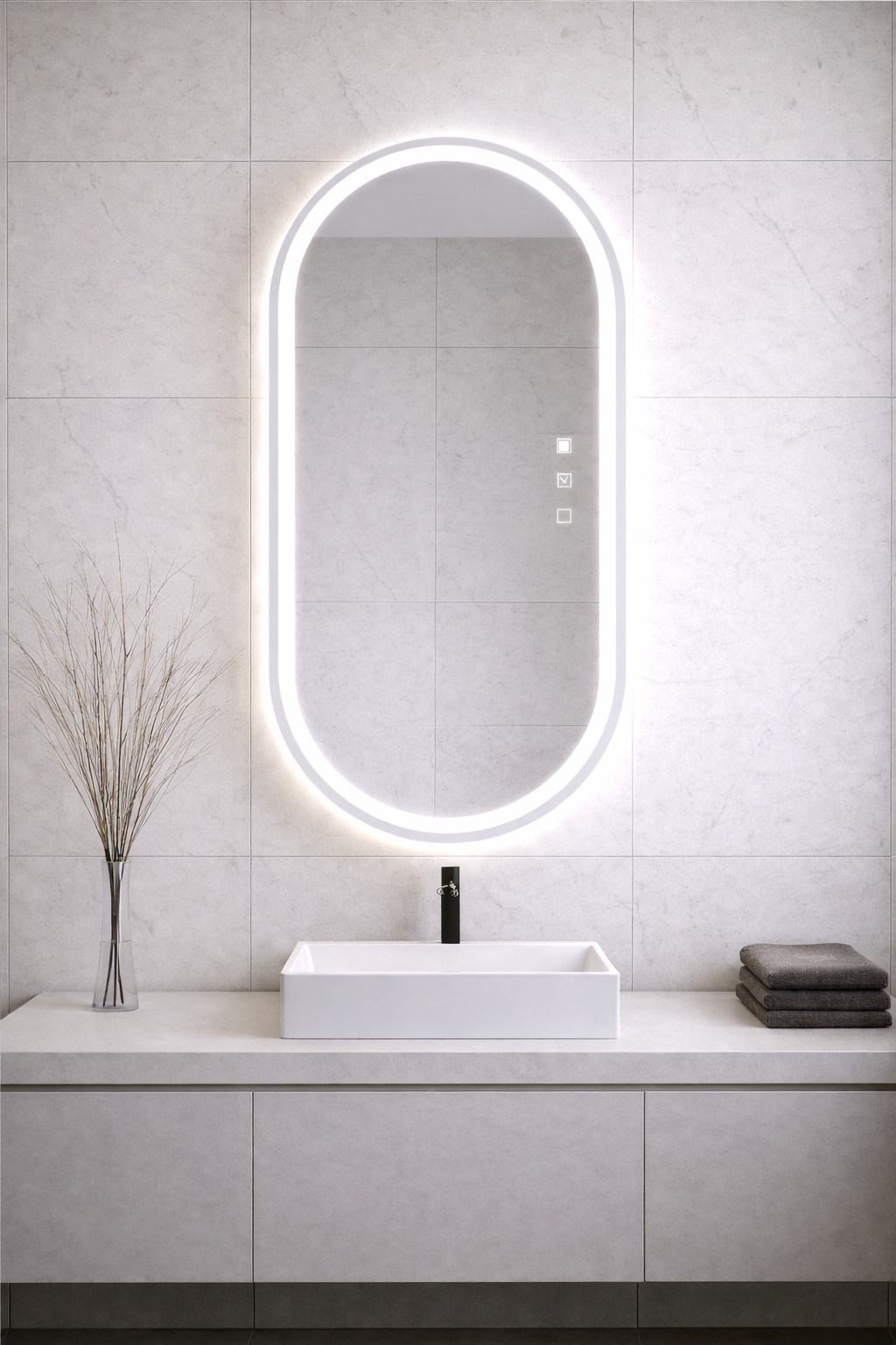 BILBAO CURVE LED MIRROR 100X50CM W/OUT MAGNIFYING