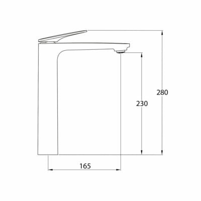 VELVET BRUSHED GUN METAL TALL BASIN MIXER