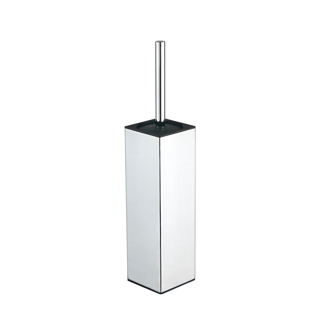 Brushed nickel square toilet brush