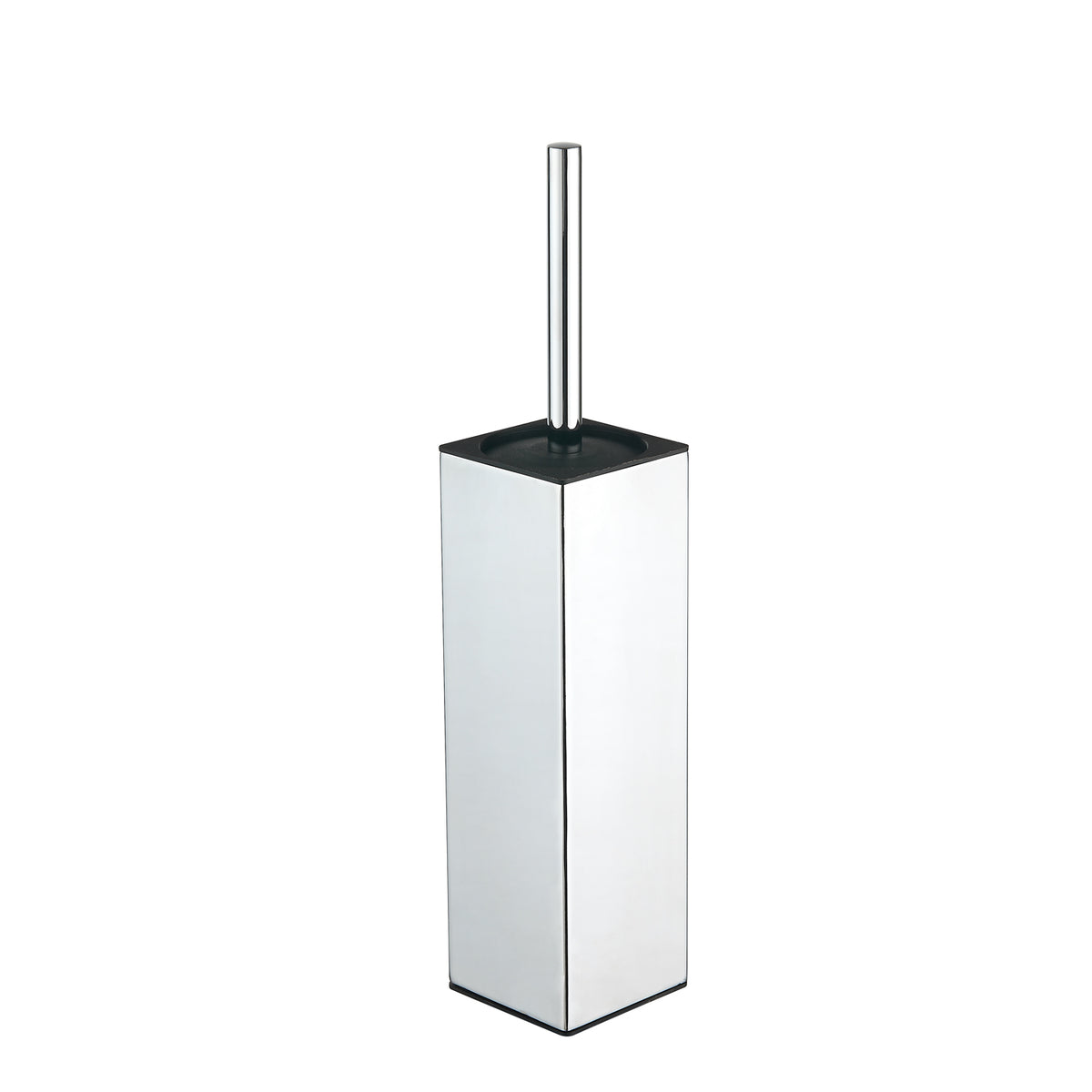 Brushed nickel square toilet brush