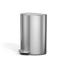 simplehuman 6L semi-Round Step can Brushed Stainless Steel
