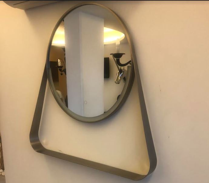 ROUND LED MIRROR WITH METAL FRAME ⌀60x89x81CM