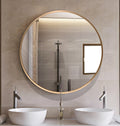 ROUND MIRROR WITH GOLD ALUMINIUM FRAME ⌀600MM