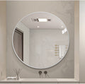 ROUND MIRROR WITH SILVER ALUMINIUM FRAME ⌀600MM