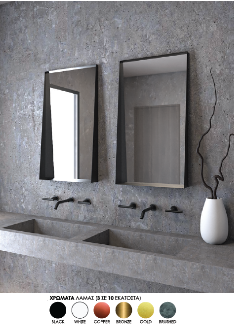 IRON SHELF MIRROR 50X90CM
