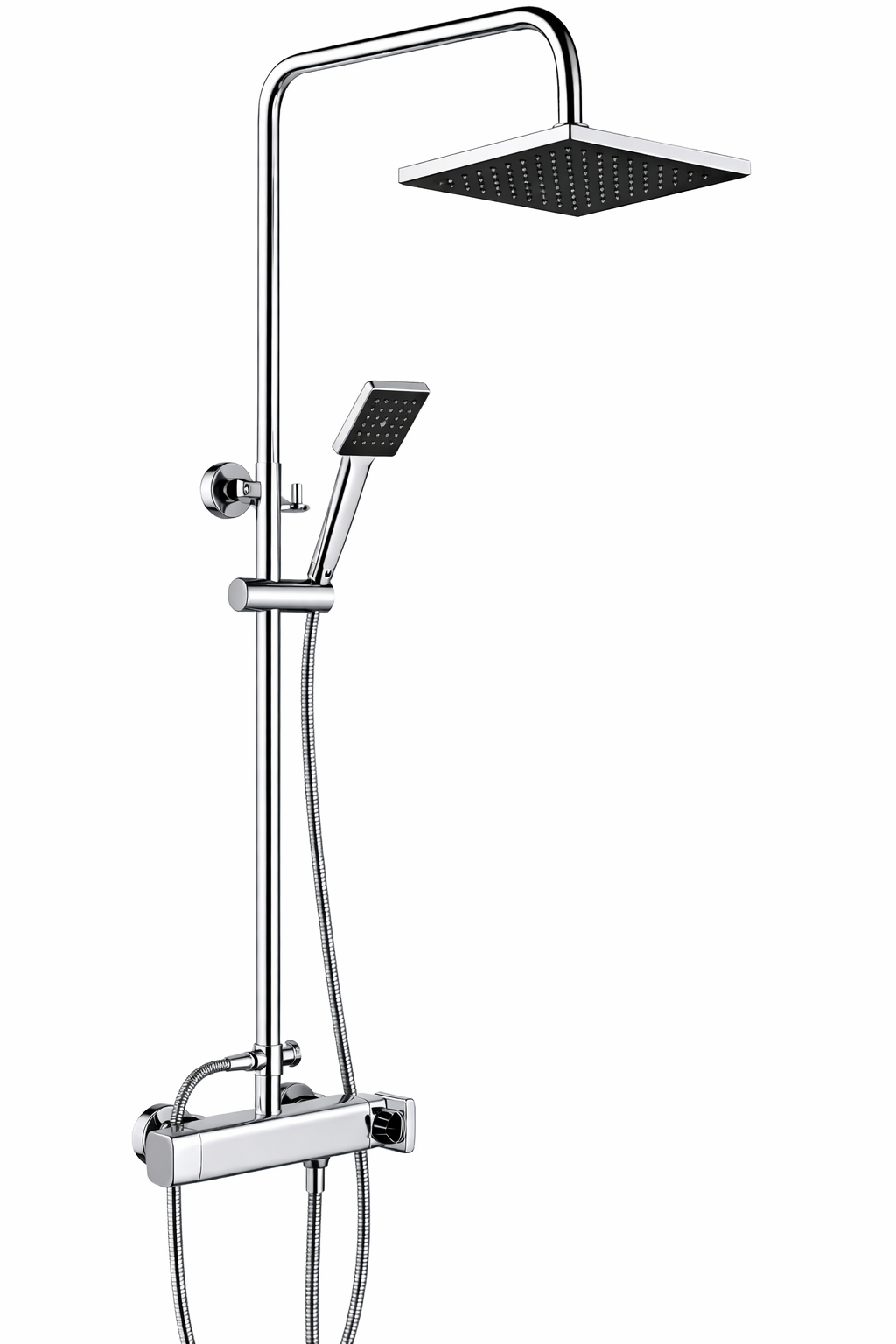 SQUARE SHOWER COLUMN WITH SHOWER HEAD AND MIXER