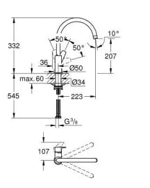 GROHE BAUEDGE HIGH-SPOUT SINGLE-LEVER SINK MIXER