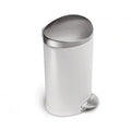 6L Semi-Round Step Can White Stainless Steel