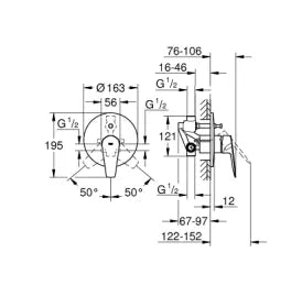 GROHE BAUEDGE SINGLE-LEVER CONCEALED SHOWER MIXER 1/2"
