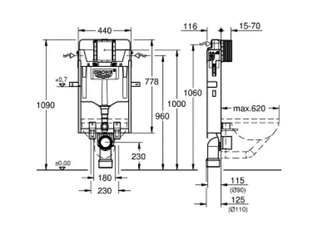 GROHE UNISET ELEMENT FOR WC
