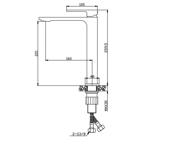 VEGA TALL BASIN MIXER CHROME